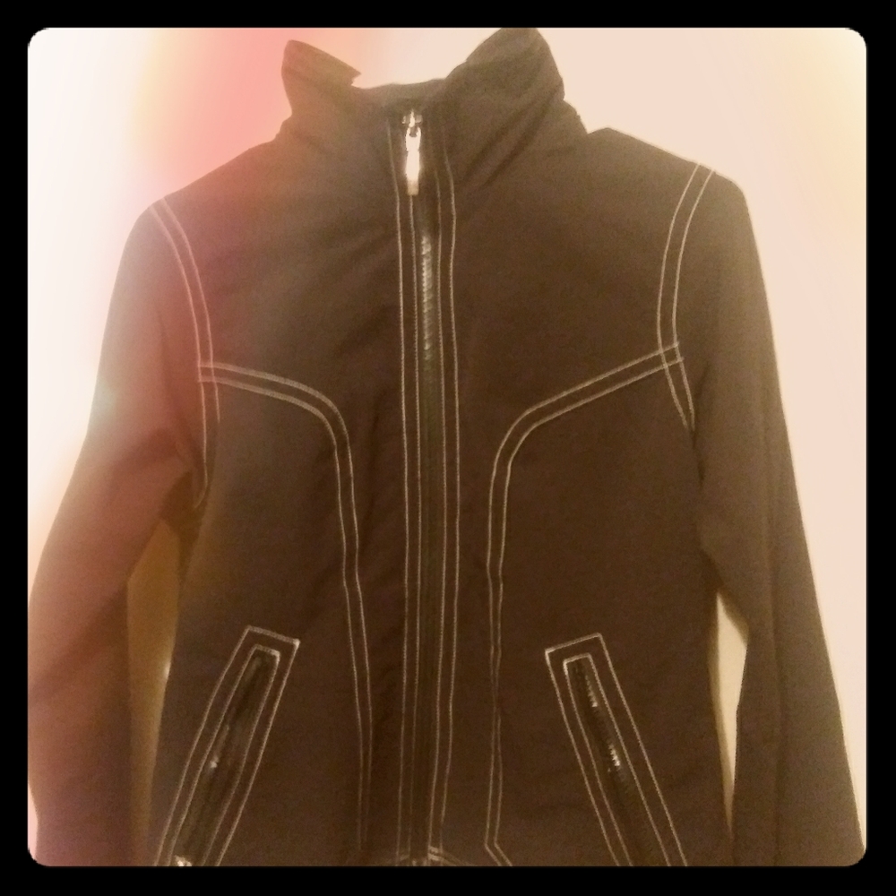 Kaelin Black Turtleneck Wind Breaker